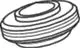 Strahlregler von Ideal Standard mit einem flachen, runden Design und mehreren konzentrischen Rillen. Das Produkt ist für die Regulierung des Wasserstrahls konzipiert.